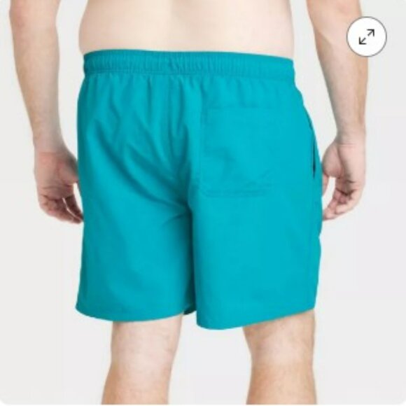 Men's Big & Tall 7" Swim Trunks - Goodfellow & Co™ Aqua Blue 4XL - NWT - Picture 2 of 3